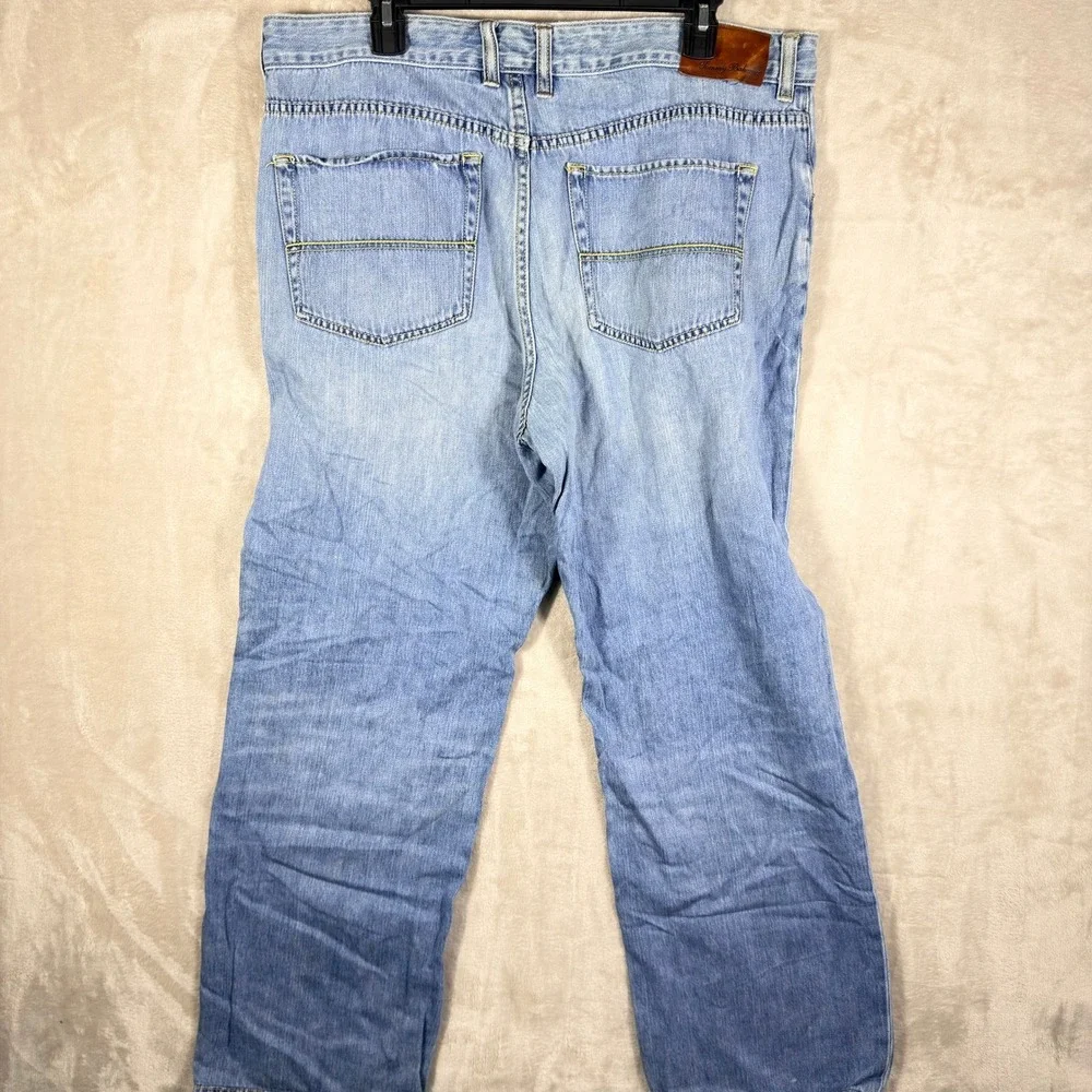 Tommy Bahama Classic Fit Jeans Mens 38x34 Blue Light‎ Wash Cotton Tencel Blend